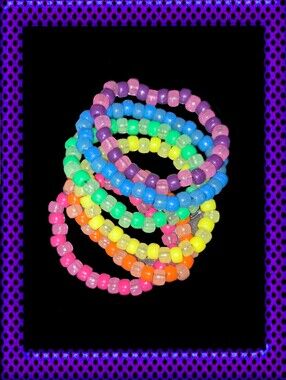 Scene Rave Glow In The Dark Rainbow Kandi Singles